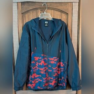 Russell Athletic Blue and Red Camo Windbreaker- Med